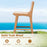 Set of 1 Outdoor Counter Height Bar Stool Woven Paper Rope Patio Barstool with Teak Wood Frame