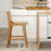 Set of 1 Outdoor Counter Height Bar Stool Woven Paper Rope Patio Barstool with Teak Wood Frame