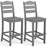 Set of 2 30 Inches HDPE Outdoor Counter Height Bar Stools with Backs-Gray