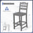 Set of 2 30 Inches HDPE Outdoor Counter Height Bar Stools with Backs-Gray