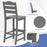 Set of 2 30 Inches HDPE Outdoor Counter Height Bar Stools with Backs-Gray