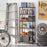 Set of 2 6-Tier Metal Storage Shelving Unit with V-Shaped Wire Rack and 900 LBS Capacity-Black