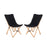 Set of 2 Bamboo Dorm Chair with Storage Pocket for Camping and Fishing