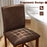 Set of 2 Counter Barstools with Rubberwood Legs and Upholstered Seat-Walnut