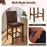 Set of 2 Counter Barstools with Rubberwood Legs and Upholstered Seat-Walnut