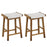Set of 2 25.5 Inch Dining Bar Stool with Seaweed Woven Seat