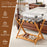 Set of 2 Folding Luggage Racks with 5 Nylon Straps and Slatted Storage Shelf