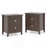 Set of 2 Modern Nightstand with two Drawers for Small Spaces-Rustic Brown