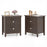 Set of 2 Modern Nightstand with two Drawers for Small Spaces-Rustic Brown