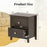 Set of 2 Modern Nightstand with two Drawers for Small Spaces-Rustic Brown