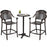 Set of 2 Outdoor Bar Stool 25.5 Inch Counter Height Cast Aluminum Bar Chairs-Copper