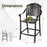 Set of 2 Outdoor Bar Stool 25.5 Inch Counter Height Cast Aluminum Bar Chairs-Copper