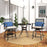 Set of 2 Outdoor Bar Height Chair with Soft Cushions