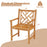 Set of 2 Outdoor Dining Chairs Acacia Wood with Cross-Pattern Backrest