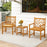 Set of 2 Outdoor Dining Chairs Acacia Wood with Cross-Pattern Backrest
