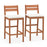 Set of 2 Outdoor Wood Barstools with Soft Seat Cushion-Off White