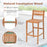 Set of 2 Outdoor Wood Barstools with Soft Seat Cushion-Off White
