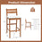 Set of 2 Outdoor Wood Barstools with Soft Seat Cushion-Off White