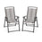 Set of 2 Patio Folding Sling Chairs Space-saving Dining Chair-Gray