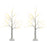 Set of 2 Pre-lit White Twig Birch Tree Battery Powered for Christmas Holiday