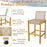 Set of 2 Rattan Patio Wood Barstools Dining Chairs with Backrest-Set of 2
