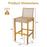 Set of 2 Rattan Patio Wood Barstools Dining Chairs with Backrest-Set of 2