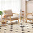 Set of 2 Round Side Table Compact with 3-Tier Shelves and Bamboo Construction-White