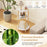 Set of 2 Round Side Table Compact with 3-Tier Shelves and Bamboo Construction-White