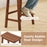 Set of 2 Saddle-Seat Counter Height Stools with Curved Seat and Footrests-Walnut