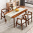 Set of 2 Solid Rubber Wood Dining Room Chairs with Wrap-around Armrest-Walnut