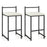 Set of 2 Stackable Counter Height Bar Stools PU Leather Upholstered with Footrest-Black