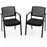 Set of 2 Stackable Reception Room Chairs with Padded Seat-Black