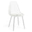 Set of 4 Dining Chairs Modern Plastic Shell Side Chair with Clear Seat and Wood Legs-Silver