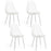 Set of 4 Dining Chairs Modern Plastic Shell Side Chair with Clear Seat and Wood Legs-Silver