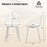 Set of 4 Dining Chairs Modern Plastic Shell Side Chair with Clear Seat and Wood Legs-Silver