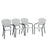 Set of 4 Patio Rattan Stackable Dining Chair with  Armrest for Garden-White