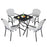 Set of 4 Patio Rattan Stackable Dining Chair with  Armrest for Garden-White