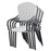 Set of 4 Patio Rattan Stackable Dining Chair with  Armrest for Garden-White