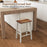 24.5-Inch Set of 2 Saddle Stools Bar Stools with Footrests for Kitchen Island-Walnut & Gray