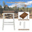 24.5-Inch Set of 2 Saddle Stools Bar Stools with Footrests for Kitchen Island-Walnut & Gray