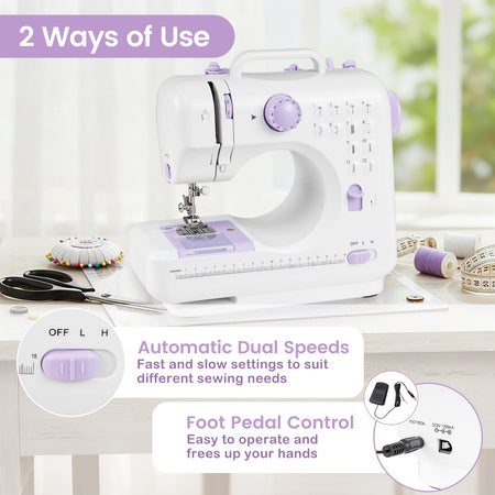 Sewing Machine for Beginners Mini Sewing Machine with 12 Built-in Stitches