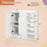 Shoe Cabinet with 2 Doors Shoe Storage Organizer with 2 Adjustable Inner Shelves-White