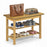 Shoe Rack Bench 3-Tier Rubberwood Shoe Changing Bench-Natrual