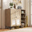 Shoe Rack Organizer with Flip-up See-through Doors and Adjustable Shelves-Oak