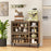 Shoe Rack Organizer with Flip-up See-through Doors and Adjustable Shelves-Oak