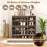 Shoe Rack Organizer with Flip-up See-through Doors and Adjustable Shelves-Oak