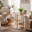 Side Table Set of 2 2-Tier Bamboo End Table with Storage Shelves Rectangular Tea Sofa Table-Natural