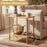 Side Table Set of 2 2-Tier Bamboo End Table with Storage Shelves Rectangular Tea Sofa Table-Natural