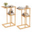 Side Table Set of 2 with Storage Shelves and Bamboo Construction-Natural
