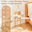 Side Table Set of 2 with Storage Shelves and Bamboo Construction-Natural